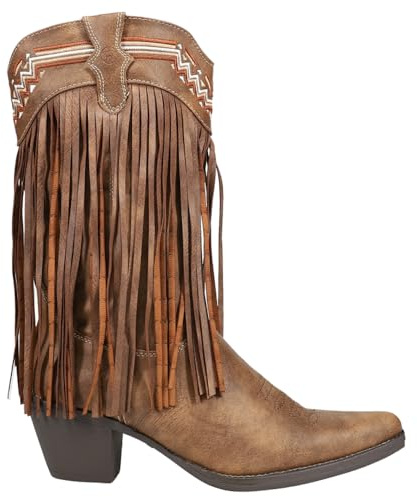 ROPER Womens Fringes Boot, Brown, 6.5