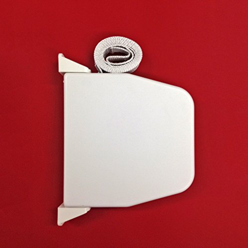 Easy-Shadow – 1 Stück Gurtwickler Lochabstand 155 mm Aufputz für 14 mm Gurtbreite mit 5 m Gurt Farbe weiss mit Scharniersystem für Rolladen zum Aufschrauben schwenkbar Rolladenwickler Aufzuggurt Gurtzug Gurtzugband