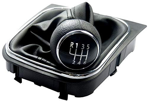 L & P Car Design L&P A256 Schaltsack Schaltmanschette Schwarz Schaltknauf 6 Gang kompatibel mit VW Golf 5 V Golf 6 VI Rahmen Komplettset Knauf Plug Play Ersatzteil für 1K0711113 5K0711113 1K8711113