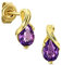 Miore Ohrringe Damen tropfen Ohrhänger mit Edelstein/Geburtsstein Amethyst in lila aus Gelbgold 9 Karat / 375 Gold, Ohrschmuck