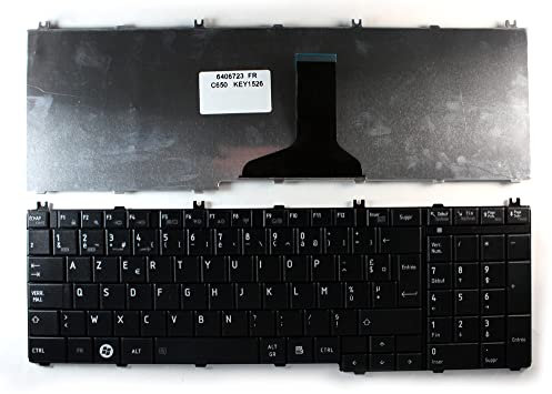 Keyboards4Laptops Francés Negro Teclado de Repuesto para Ordenador portátil Compatible con Toshiba Satellite L675-014