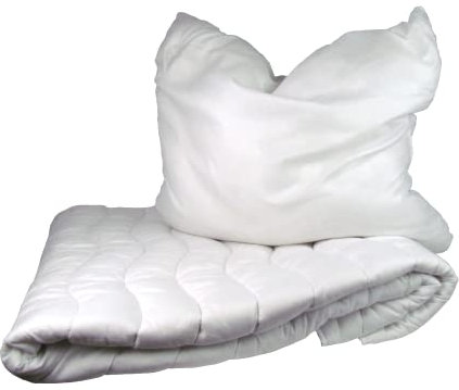 Mikrofaser Bettenset 2-teilig - Kopfkissen 80x80cm und Bettdecke 135x200cm - Allergiker geeignet (1 Set)