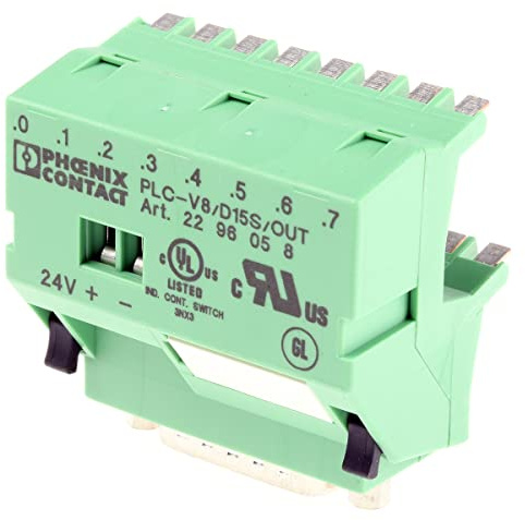 PHOENIX CONTACT PLC-V8/D15S/OUT V8 Systemanschluss für 8 x Relaismodul, SPS-Systemverkabelung von Ausgangskarten, 8 Anzahl der Kanäle, plusschaltend