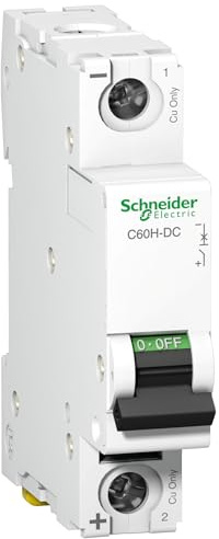 Schneider A9N61511 Mcb Miniature Circuit Breaker C60H-DC 1P 16A, White
