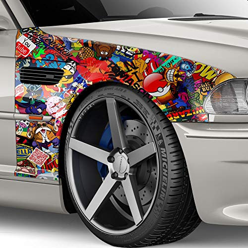auto-Dress.de 30x150cm Stickerbombfolie Autofolie Stickerbomb Folie Sticker
