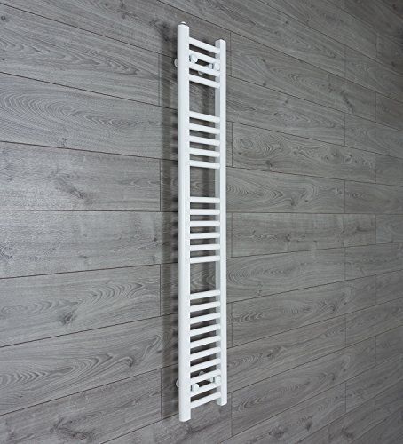 Companyblue 200mm wide x 1400mm high Prefilled Electric Heated Towel Rail Radiator Flat White Bathroom Warmer