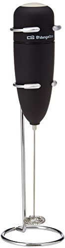 Orbegozo MN 3800, Espumador de leche, crea leche espumosa en segundos, carcasa de tacto suave, fácil limpieza, incluye soporte, funciona a pilas 2XAA (no incluidas), color negro