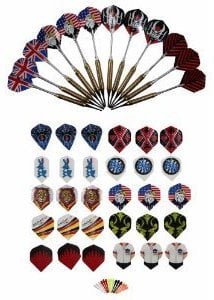 McDart 12 Brass Darts +100 Spitzen + 30 Flights