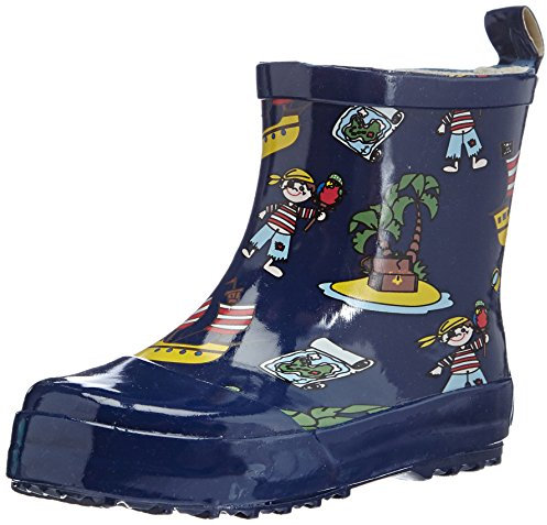Playshoes Stivali In Gomma A Semialbero, Stivali In Gomma A Semialbero Unisex - Bambini e ragazzi, L'Isola Dei Pirati, 21 EU