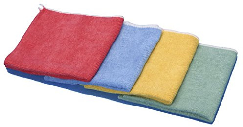 TASKI Microquick, rot, Mikrofasertuch, gestrickt, Größe 40 x 40 cm, rot | Packung (1 Stück)