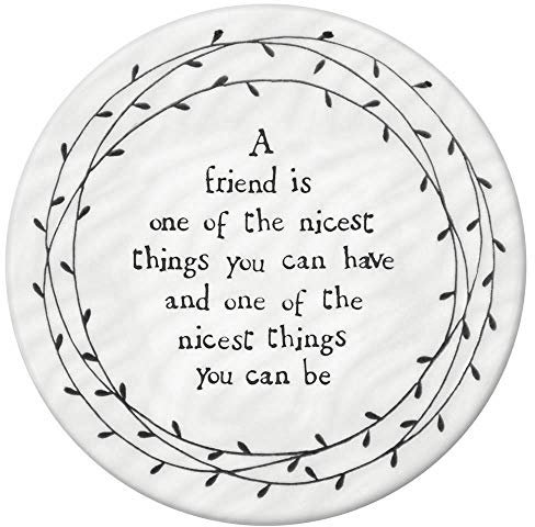 East of India Porcelain Leaf Coaster - A Friend is one of the Nicest Things