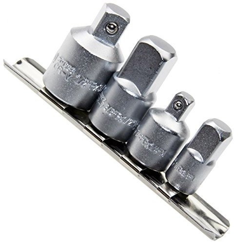 Alkan Stecknuss Adapter Satz 4-tlg 1/4 3/8 1/2 CV-Stahl | Adapter-Satz als Reduzierstück und Vergrößerungsstück, 1/4, 3/8 und 1/2 Antrieb, für Ratschen & Stecknüsse