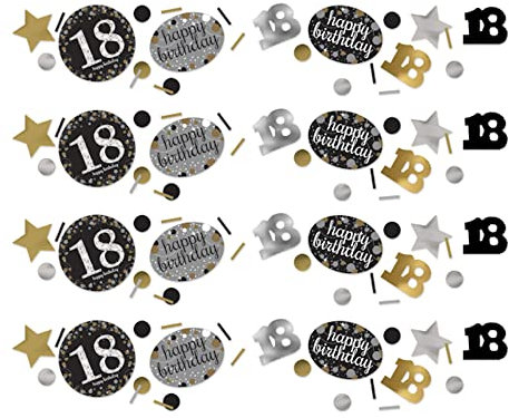 amscan 10022751 9900555 Konfetti 18 Silber und Gold