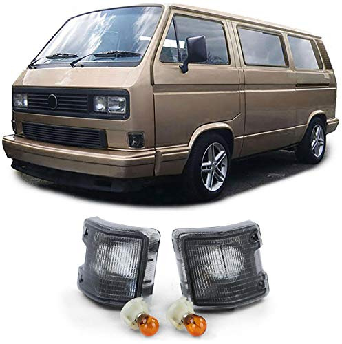 Carparts-Online Schwarze Blinker Smoke Paar Links Rechts für VW T3 Bus Kasten Transporter 79-92