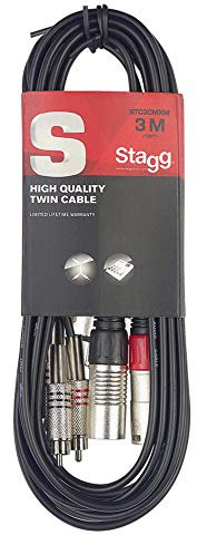 Stagg Cable RCA macho doble a XLR macho STC3CMXM de 3 m de la serie S