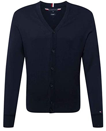 Tommy Hilfiger Men's PIMA CTN Cashmere Cardi CF Jumper, Blue (Navy Blazer HTR 289), X-Large (Size: XL)