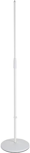 K&M König & Meyer 26010.500.76 Microphone Stand - Round Base Adjustable Height - Professional Grade - German Made - White