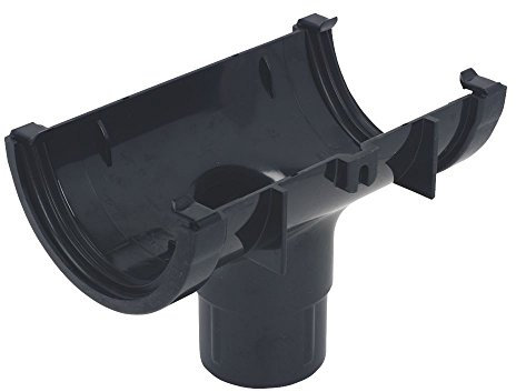 Floplast Black (76mm Running Outlet for 50mm downpipes) Miniflo Guttering for shed, Porch, Conservatory, Out Building, etc Full Range