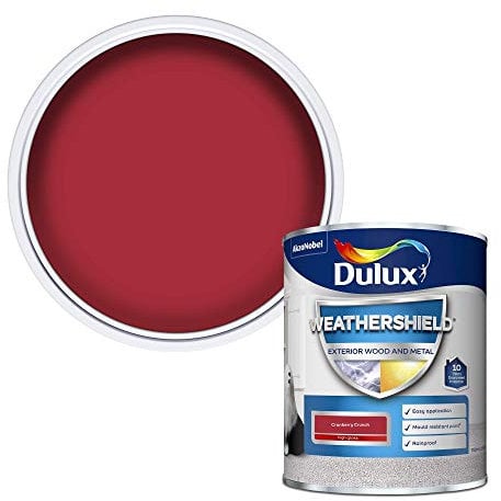 Dulux Weather Shield Exterior High Gloss Paint, 750 ml - Cranberry Crunch