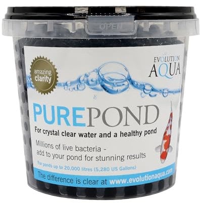 Evolution Aqua Pure Pond – Beneficial Bacteria for Ponds | Pond Bacteria Treatment & Healthy Water Maintenance for clear pond | Aids biological filtration and Fish Safe Pond Equaliser | 1000ml