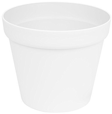 Blanc Pot de Fleur Patio Brillant, 45 cm diametre