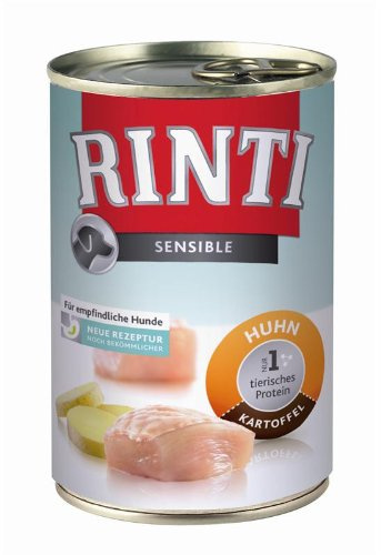 Rinti Sensible Huhn und Kartoffel für Hunde, 24er Pack (24 x 400 g)