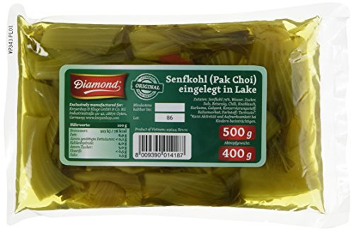 DIAMOND Senfkohl eingelegt in Lake, eingelegter Pak Choi für Wok Gerichte und Pfannengerichte - 6 x 500 g