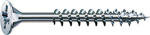 SPAX Universalschraube, 4,5 x 40 mm, 500 Stück, Kreuzschlitz Z2, Senkkopf, Teilgewinde, 4CUT, WIROX A3J, blank verzinkt, 0291010450405