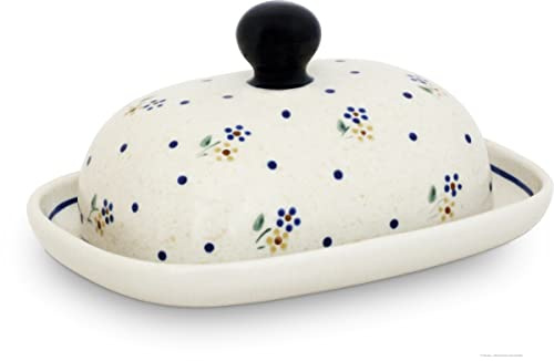 Bunzlauer Butterdose klein oval 1/2 Stück Butter Dekor 111