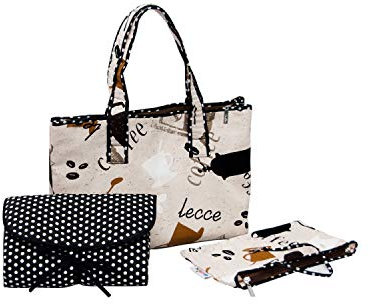 Belily World Cappuccino Wickeltasche Set, Shopper Bag