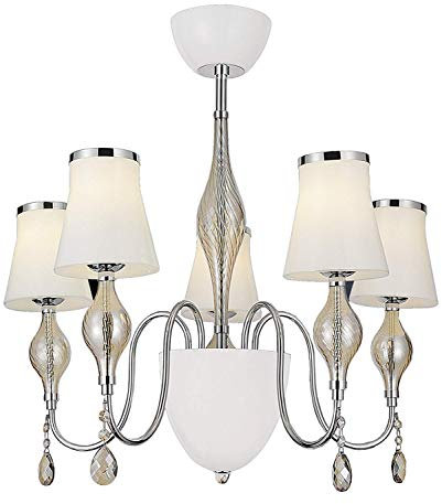 Lampenlux Pendellampe Hängeleuchte Luster Tango Kristall 12 flammig Glas Opal E14