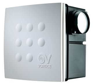 Vortice 12066 Quadro Medio IT HCS Inbuilt 2 Speed Utility Room Extractor Fan with Humidistat/Timer