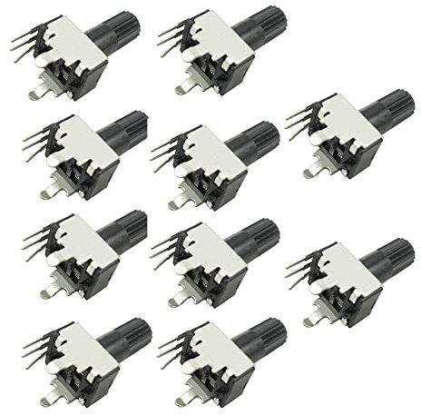 Aihasd 10PCS 200K RV09 Type Vertical Adjustable Potentiometer Resistance