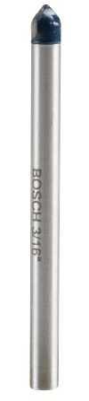Bosch GT200 3/16inch Carbide Tipped Glass, Ceramic and Tile Drill Bit, Silver