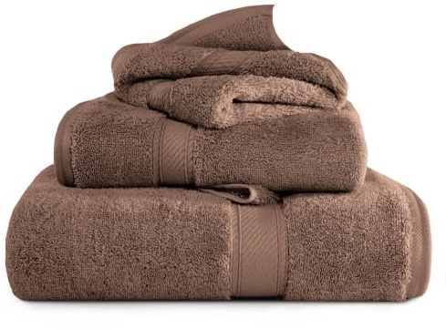 Superior Egyptian Cotton Ultra Plush & Absorbent, 3 Piece Set, Chocolate