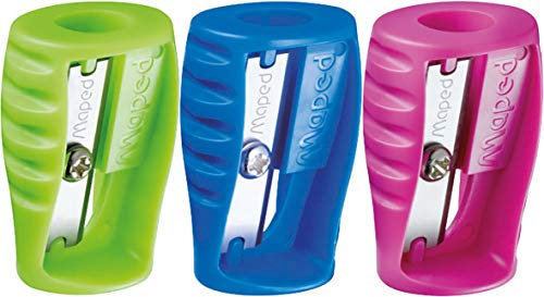 Maped Boogy Spitzer für Stifte, 1 Loch, 3er-Pack, farblich gemischt, 063210