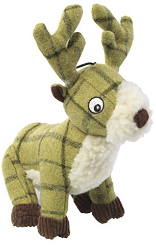 House of Paws Tweed Plush Stag Dog Toy, Green