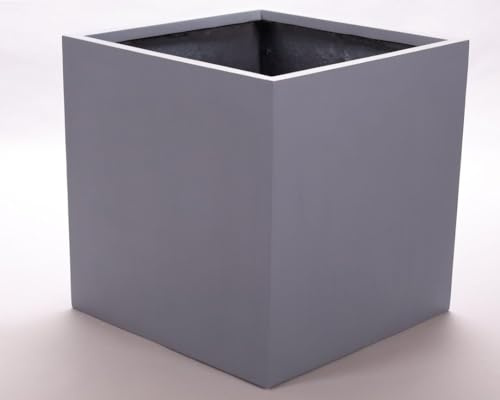 Elegant Einrichten Blumenkübel Fiberglas quadratisch 50x50x50cm grau.