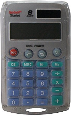 Rebell STARLET Taschenrechner Dual-Power 8-stelliger, transparent
