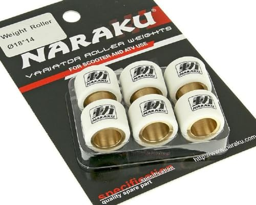 Variomatikgewichte Naraku HD Heavy Duty 18x14mm - 10,00g | Set mit PTFE-Außenmantel und gerändeltem Innenring; unterstützt Selbstschmierung und sauberes Verschalten der Variomatik