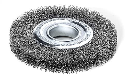 Lessmann Rundbürste ø 150 mm (gewellter Stahldraht, Breite 30-34 mm, zum Entfernen von Rost / Farben / Schmutz, Aufrauen von Oberflächen) 345163