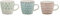Bloomingville Tassen Patrizia, blau grün rosa, Keramik, 3er Set,9,5cm