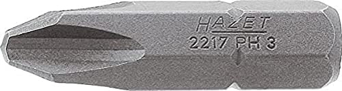 HAZET Bit 2217-PH1, 5/16 Zoll (8 mm) Sechskant, Kreuzschlitz Profil PH | Antrieb 5/16 Zoll (8 mm) Sechskant massiv, Abtrieb Kreuzschlitz Profil PH, Länge 32 mm, 11 g, Abtrieb: Kreuzschlitz Profil PH