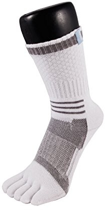 TOETOE - Men, Women Sports CoolMAX Patterned Tennis Mid-Calf Toe Socks, Hygienic, Breathable