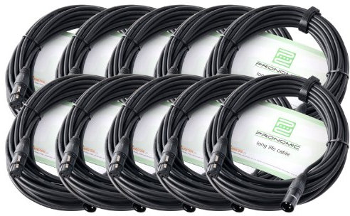 Pronomic Stage XFXM-10 cavo microfono XLR 10 m nero set 10 pezzi