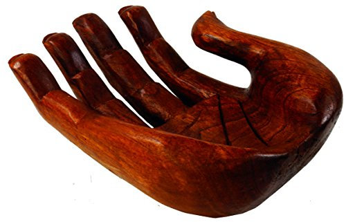 GURU SHOP Holzschale, Obstschale in Handform, Variante: Rechte Hand, 8x15x23 cm, Schalen