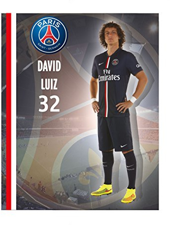 Großes Poster David Luiz, PSG Paris Saint Germain, offizielle Kollektion, Fußball, 40 x 50 cm