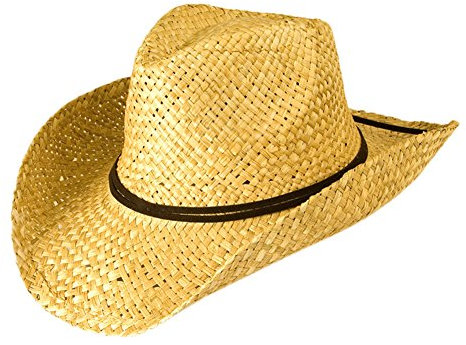 Gamble & Gunn Chapeau de cowboy en paille naturelle.