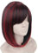 Topcosplay Bob Perücke Damen Kurze Perücke mit Pony Schwarz und Rot Natürlich Tägliche Synthetische Perücken