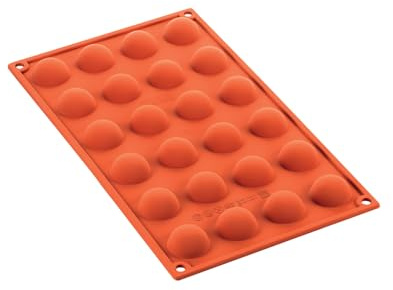 silikomart | SF006 Moule en silicone pour Monoportions SEMISFERA | 24 cavités, ø 30 h 15 mm, anti-adhérent, Lot de 1 Moule à gâteau, Made in Italy